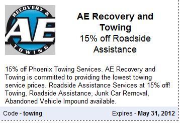Phoenix Towing and Roadside Assistance Discount Coupon